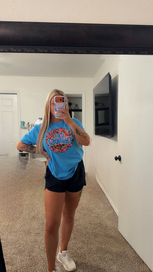 Blue Thunder Tee w/Leopard