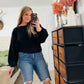 Black balloon sleeve sweater