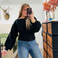 Black balloon sleeve sweater