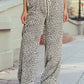 Leopard Drawstring Loose Pants