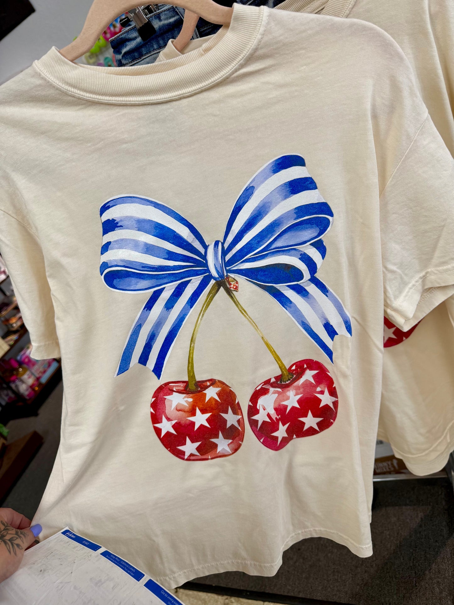 4th Cherry Bow Tee
