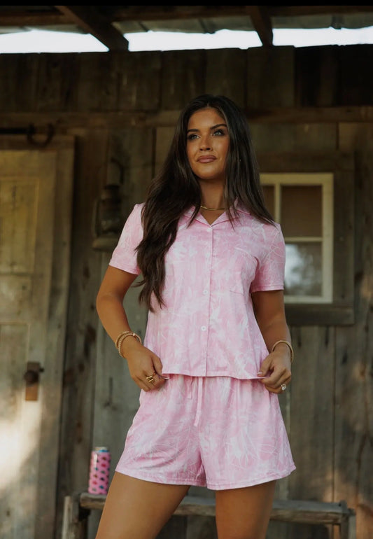 Pink Camo Pajama Set