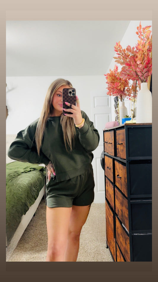 Zenana Dark Olive Lounge Set