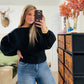 Black balloon sleeve sweater