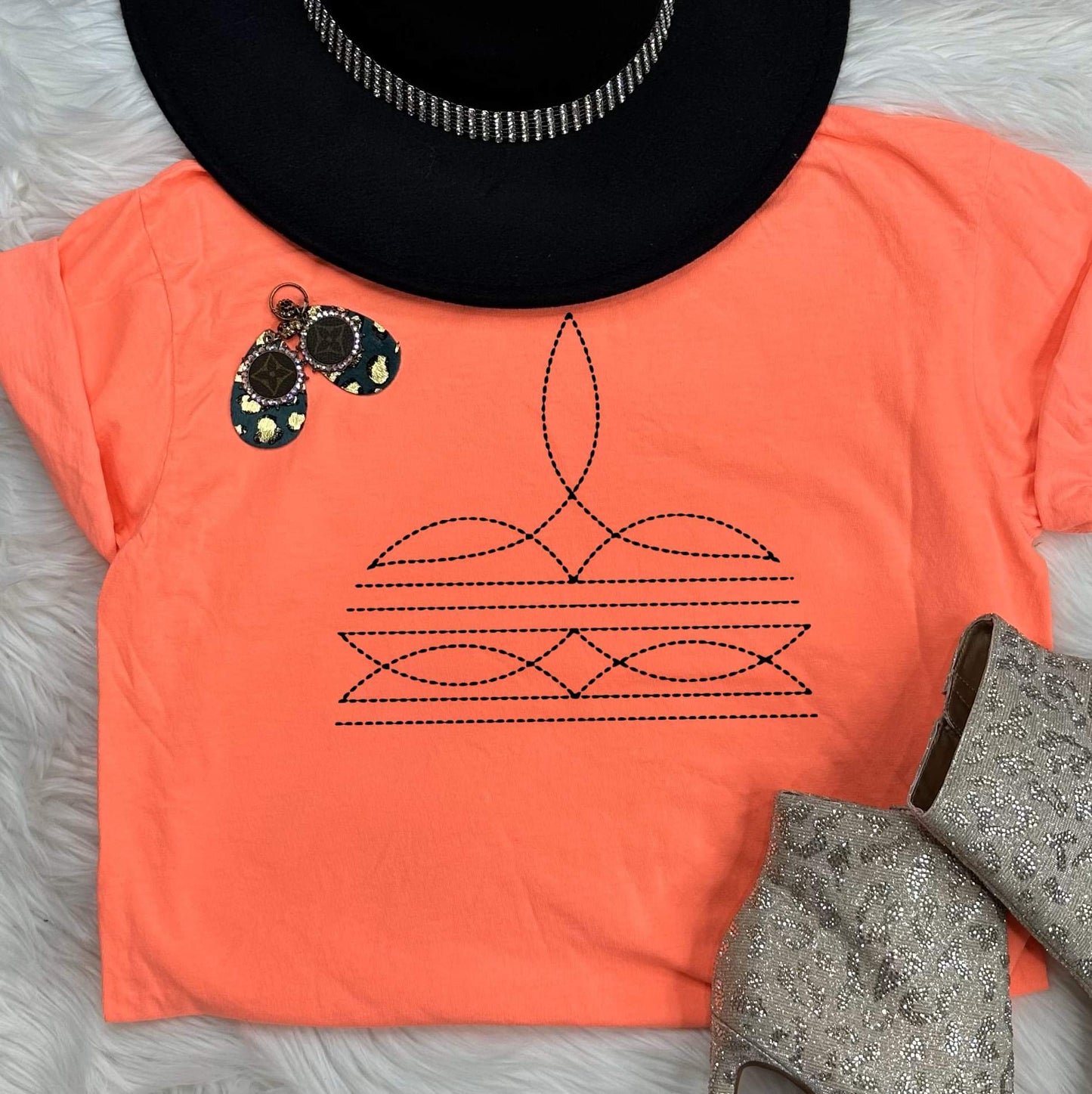 Embroidered Boot Stitch Tee