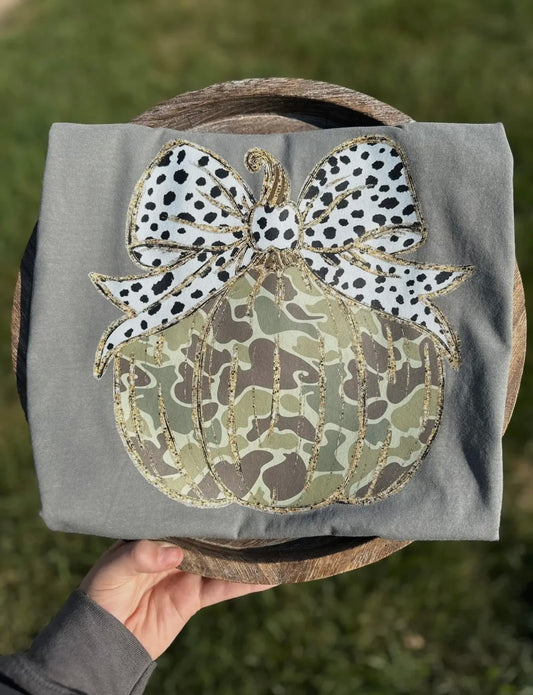 Camo Pumpkin with bow