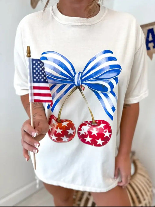 4th Cherry Bow Tee
