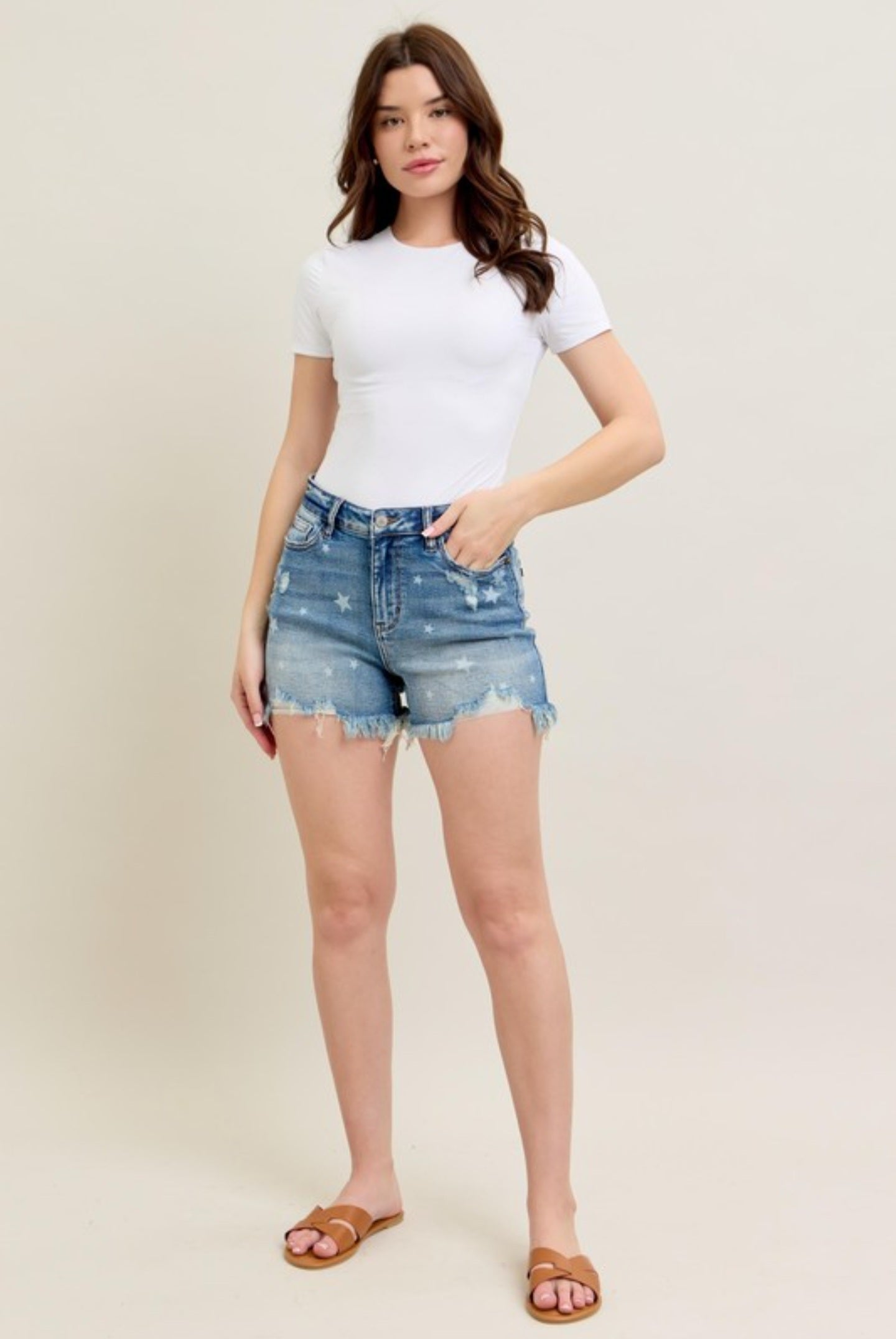 Judy Blue Star Denim Shorts