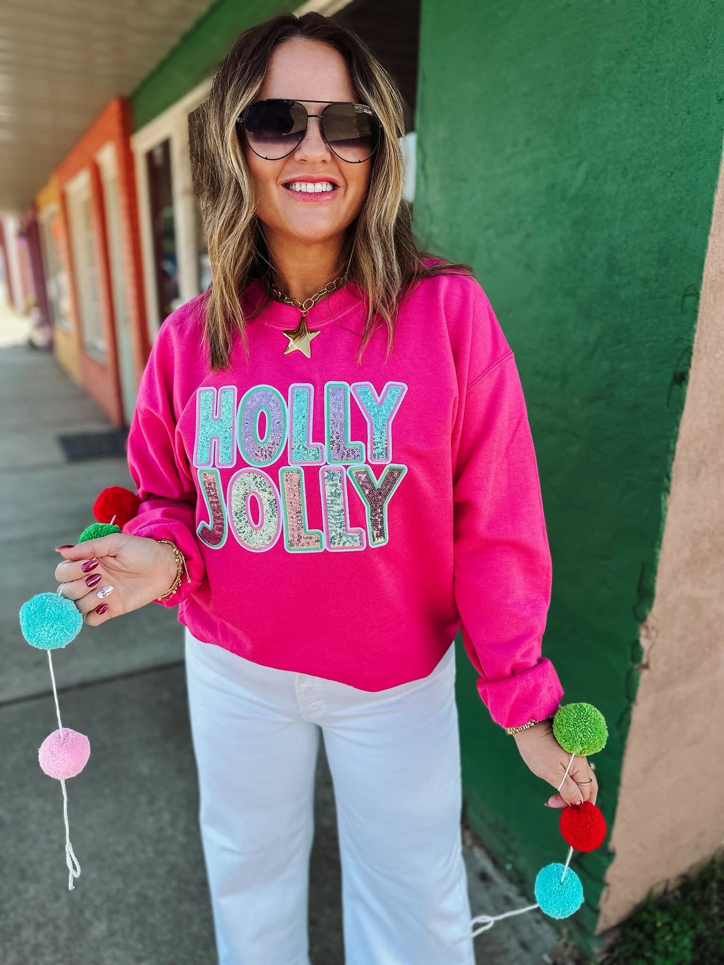 Sequin Holly Jolly Sweatshirt