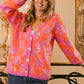 Checkered Sequin Cardigan Sweater