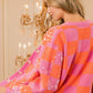 Checkered Sequin Cardigan Sweater