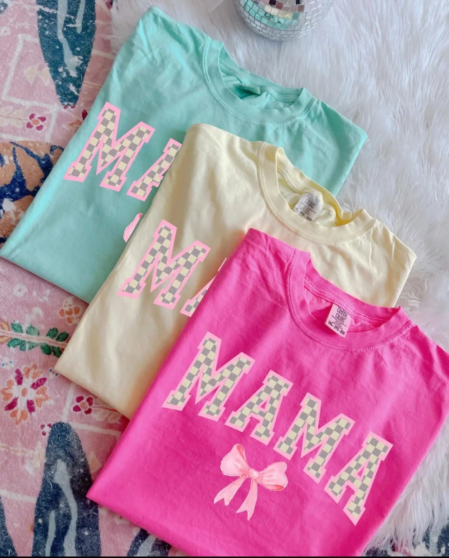 Checkered Mama Tee