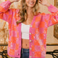 Checkered Sequin Cardigan Sweater